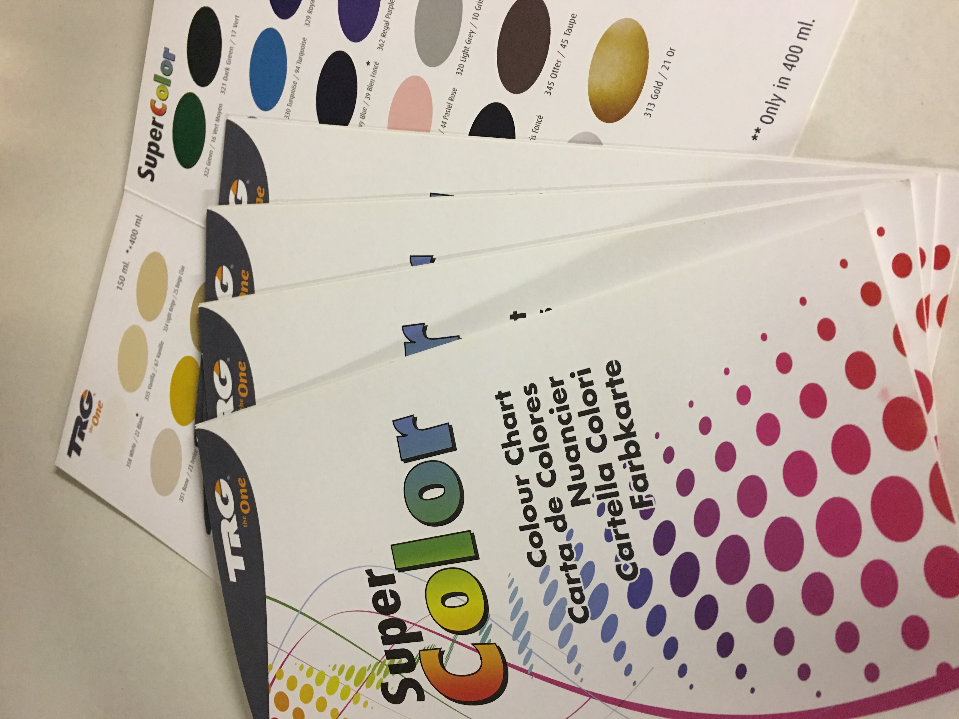 TRG Colour Chart VinylDyes